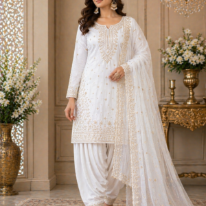 Soulmate Punjabi Suit white