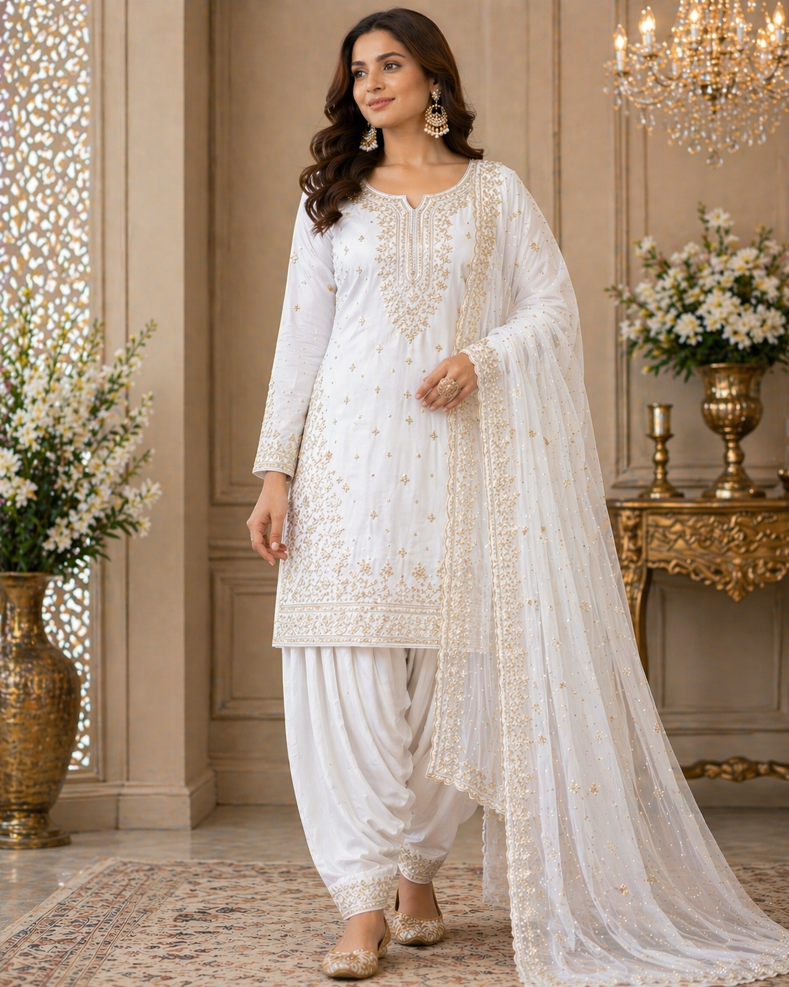 Soulmate Punjabi Suit white