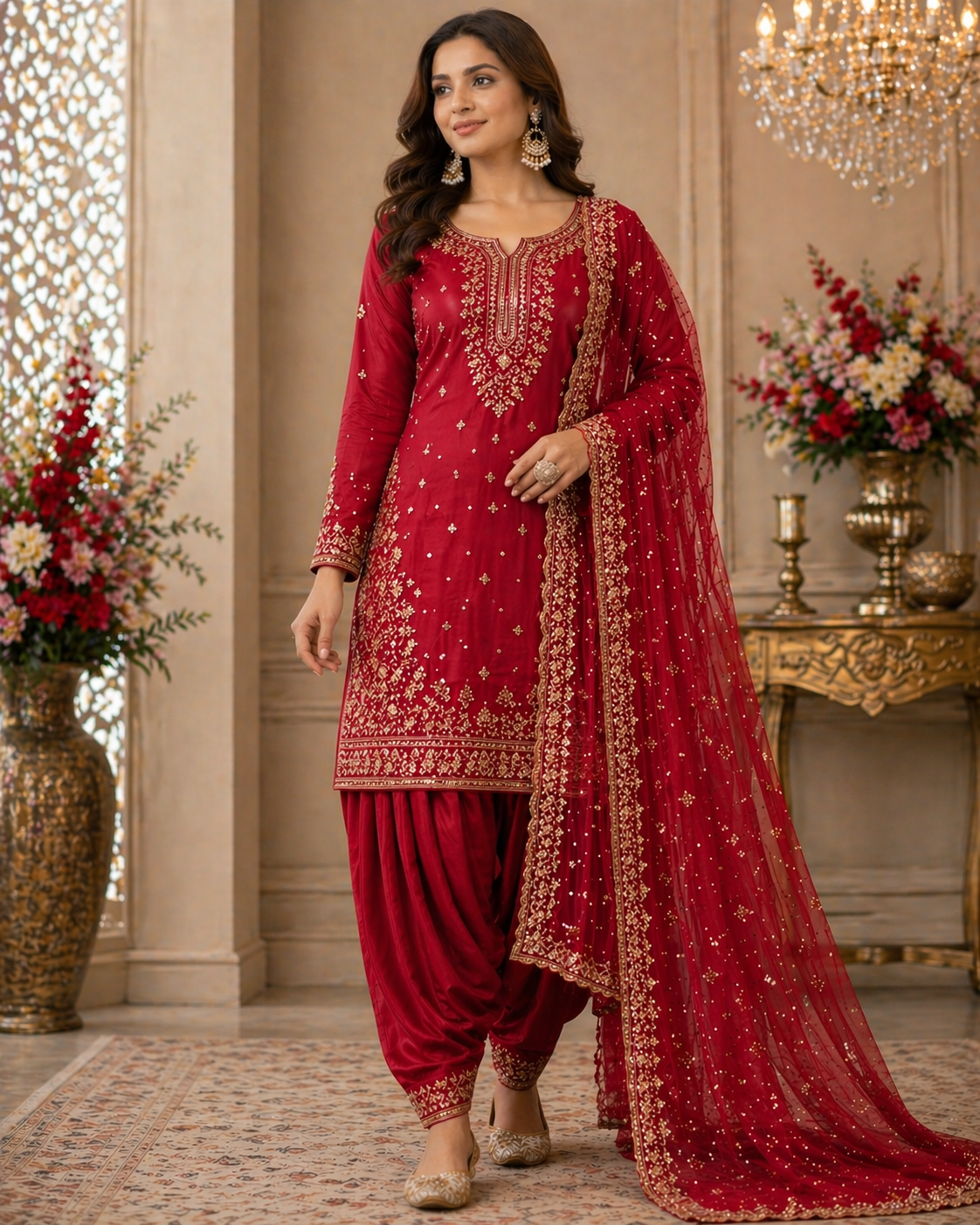 Soulmate Punjabi Suit Red